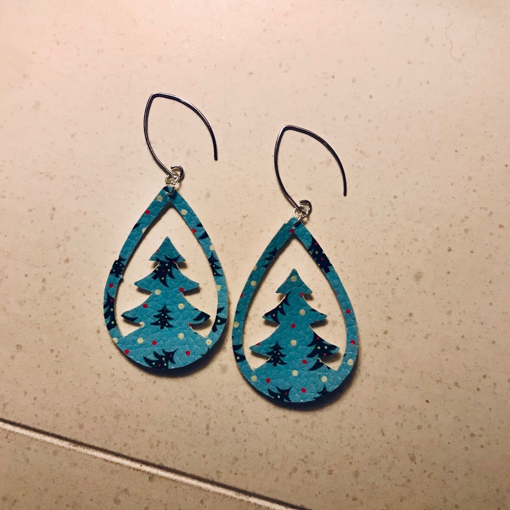 Faux leather earrings